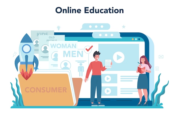 Usługa lub platforma internetowa dla marketerów. Koncepcja reklamy i marketingu.