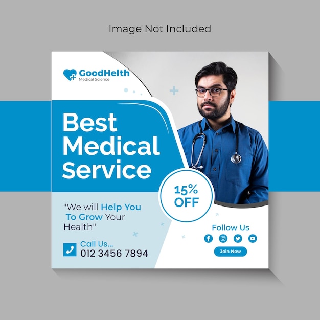 Usługi Medyczne Post W Mediach Społecznościowych I Baner Internetowy Premium Wektor