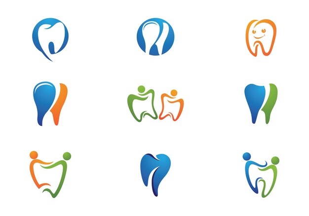 Uśmiech Dental Logo Szablon Wektor Ilustracja Ikona Design