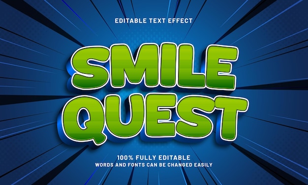 uśmiech quest edytowalne efekty tekstowe z tematem gry i gry