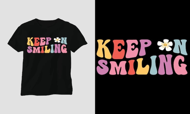 Uśmiechaj Się - Projekt Koszulki W Stylu Groovy