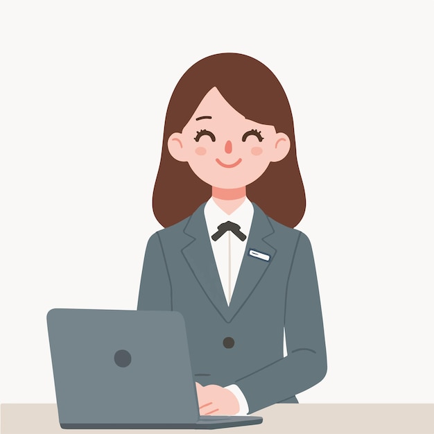 Uśmiechnięta bizneswoman w pracy