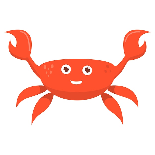Plik wektorowy uśmiechnięta postać kraba słodki czerwony krab z kreskówki