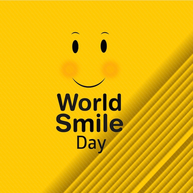 Plik wektorowy uśmiechnięta twarz na światowy dzień uśmiechu wektor premium!