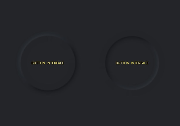 Ustaw Dwa Przyciski W Stylu Neomorfizmu W Kolorze Czarnym