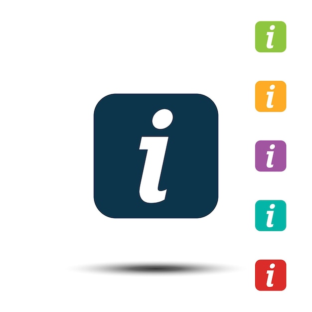 Ustaw Informacje Plac Ikona Wektor Logo Szablon