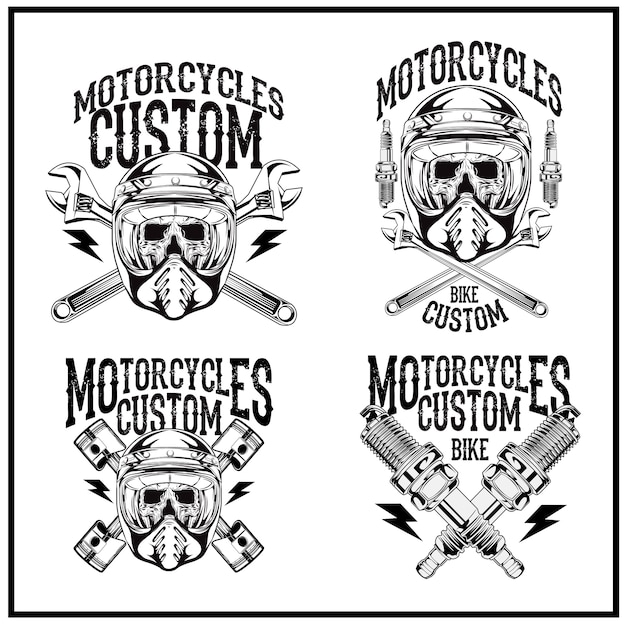 Plik wektorowy ustaw motocykl logo