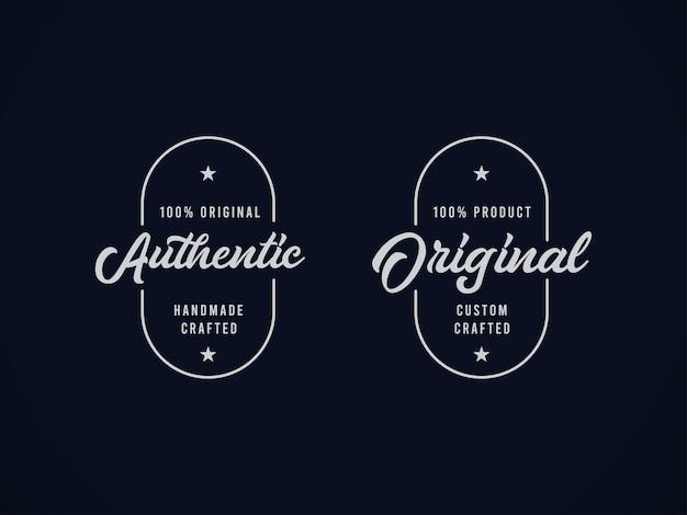 Plik wektorowy ustaw najwyższej jakości autentyczną koncepcję projektowania etykiet