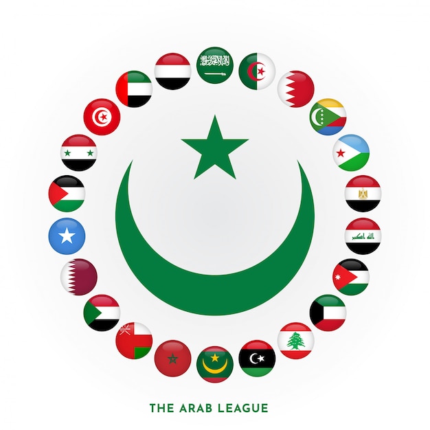Ustaw Okrągłą Flagę Członka Ligi Arabskiej