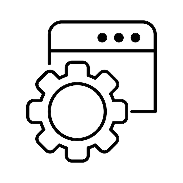 Ustawienia sieci Web zarys ikony ilustracji wektorowych
