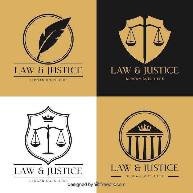 Plik wektorowy ustawiony logotyp prawa