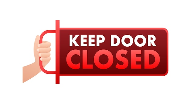 Uwaga Keep Door Closed Sign Open Door Vector Stock Illustration