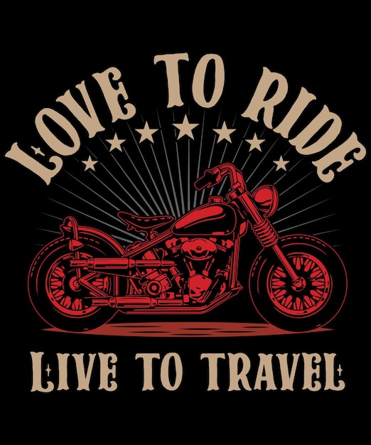 Uwielbiam jeździć na żywo, aby podróżować motocyklem T Shirt Design