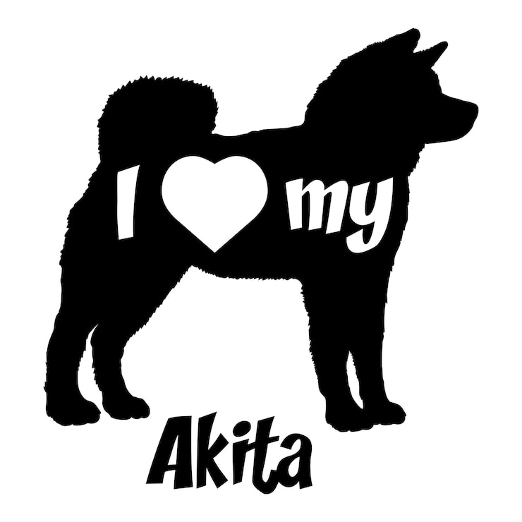 Wektor uwielbiam mojego akita dog sylwetkę ras psów logo wektor monogramu psa