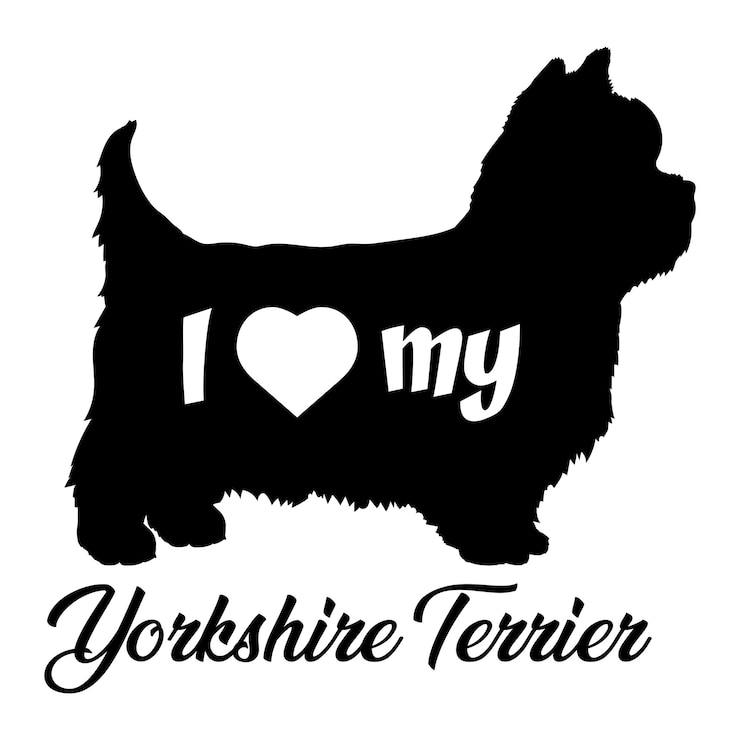Wektor uwielbiam mojego yorkshire terriera pies sylwetka psów rasy logo pies monogram wektor