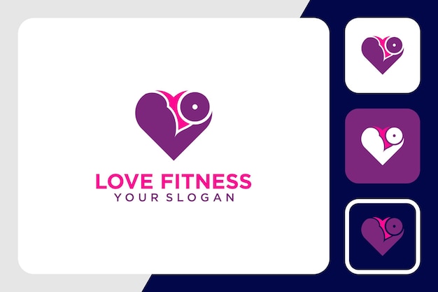 uwielbiam projektowanie logo fitness lub serce medycyny z bicepsem i sztangą