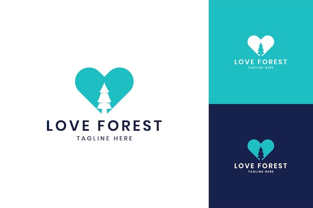 Uwielbiam Projektowanie Logo Negatywnej Przestrzeni Leśnej