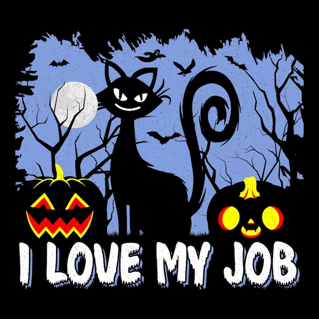 Plik wektorowy uwielbiam swoją pracę halloween svg t-shirt design graficzny halloween t-shirt