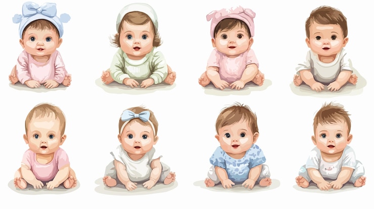 Wektor uwielbiane ilustracje wektorowe dla niemowląt na białym tle
