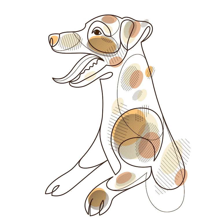 Wektor uwielbiany i zabawny jack russel terrier ilustracja wektorowa izolowanego uroczego psa zwierzęcia najlepszego przyjaciela rysunek liniowy