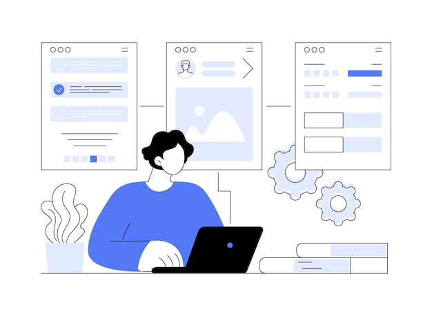 UX szkielety abstrakcyjna koncepcja ilustracji wektorowych