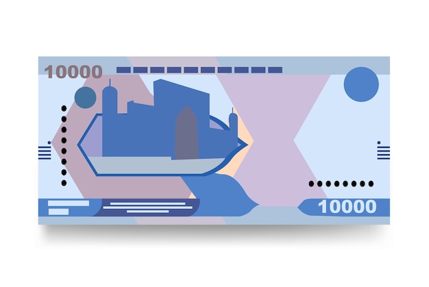 Plik wektorowy uzbekistan suma ilustracja wektorowa pieniądze uzbeckie zestaw banknotów banknotów pieniądze papierowe 10000 uzs