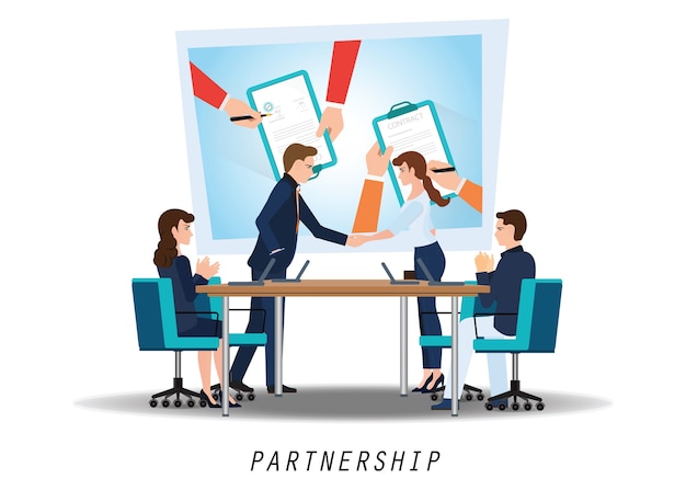 Plik wektorowy uzgadnianie partnerstwa biznesowego