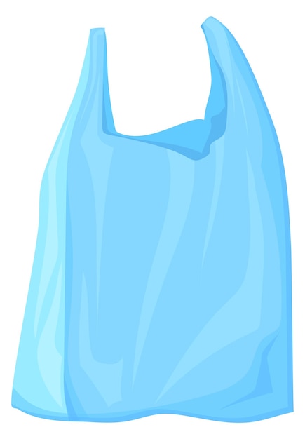Plik wektorowy używana ikona kreskówki jednorazowej plastikowej torby sklepowej