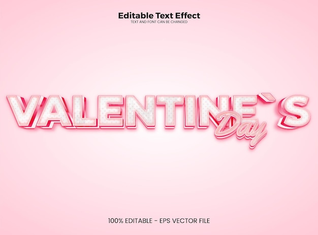 Valentine`s Edytowalny efekt tekstowy 3d szablon efektu tekstowego