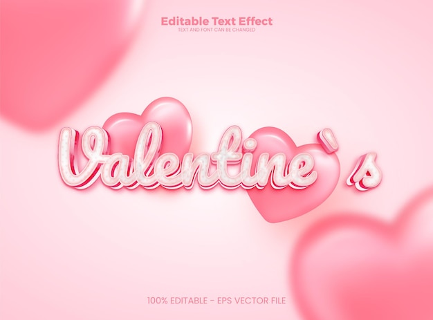 Valentine`s Edytowalny Efekt Tekstowy 3d Szablon Efektu Tekstowego