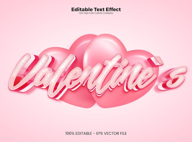 Valentine`s Edytowalny Efekt Tekstowy 3d Szablon Efektu Tekstowego