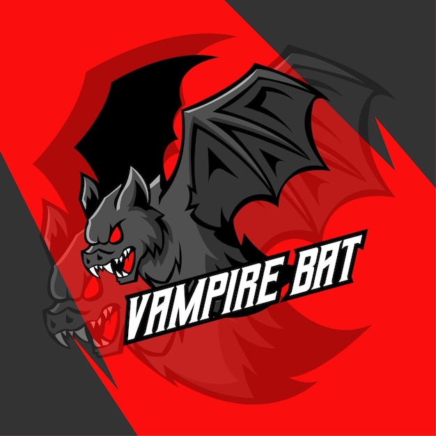 Vampire Bat maskotka Esport logo ilustracja