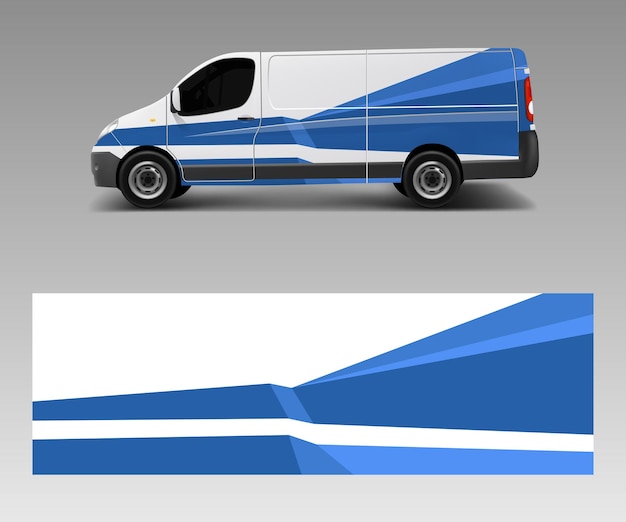 Van decal wrap design vector dla marki firmy Graficzna naklejka i szablon naklejki wektor