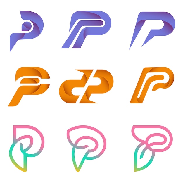 Vector Bundle Gradient P Nowoczesne logo