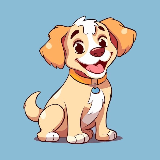 Plik wektorowy vector cartoon dog adorable labrador puppy ilustracja zabawna brązowa postać psów