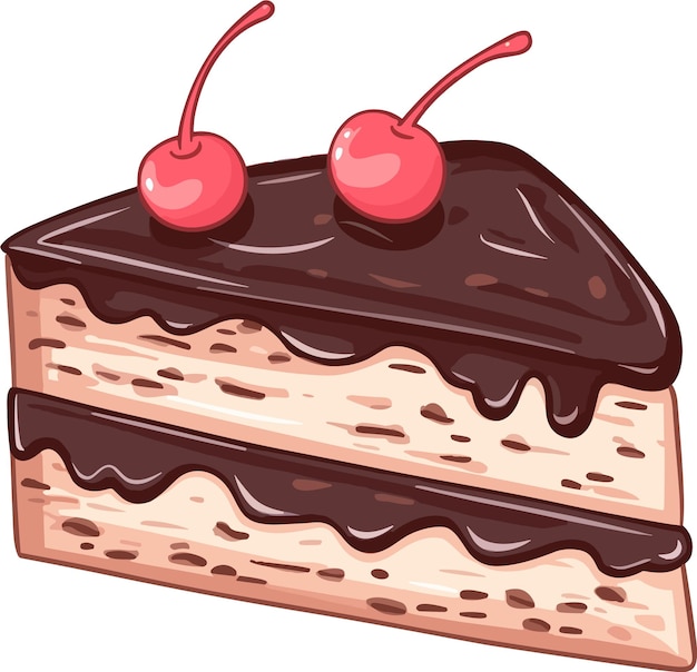 Plik wektorowy vector ciasto jedzenie deser słodka czekolada z truskawką