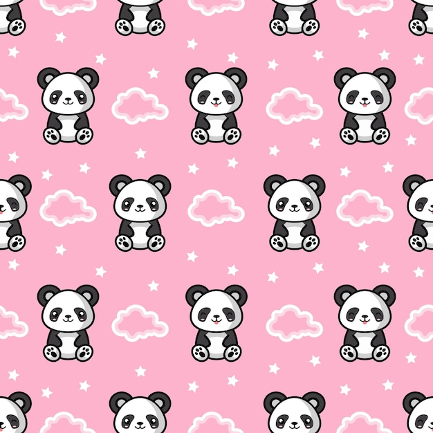 vector cute panda bezszwy wzór zabawny obraz