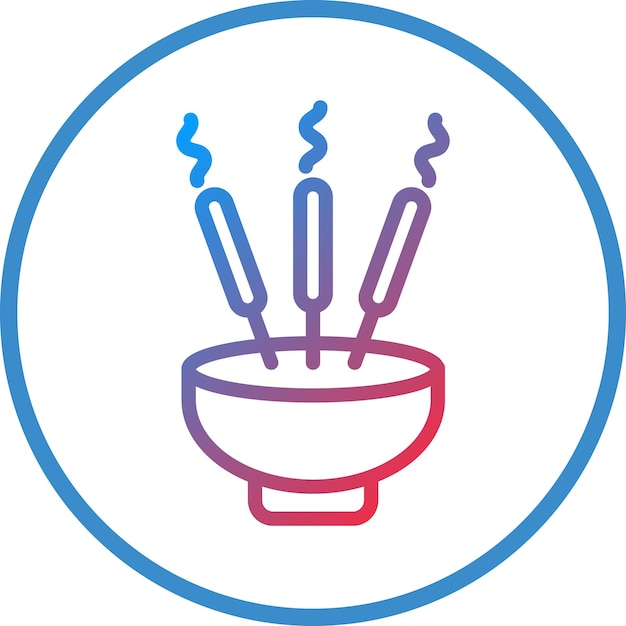 Vector Design Incense Sticks Icon Style (Style ikony kadzidła wektorowego)