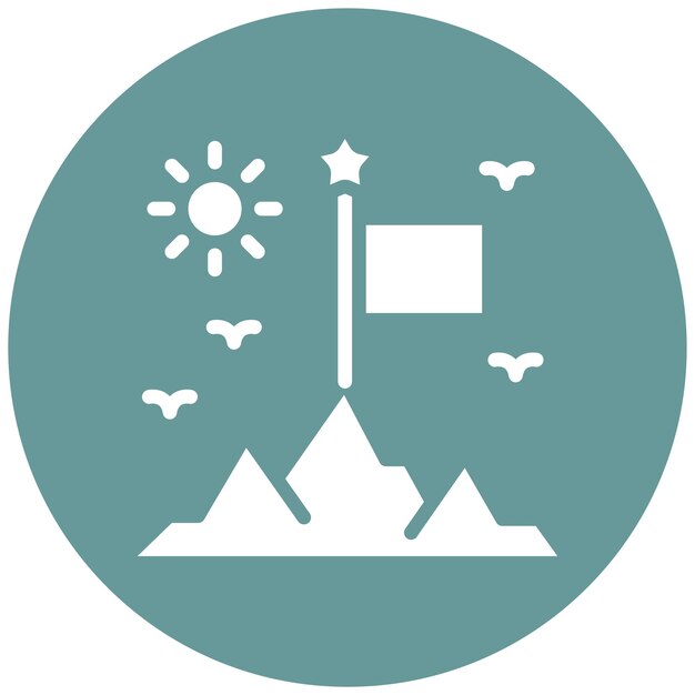 Vector Design Success Summit Icon Style (Styl ikony szczytu sukcesu w projektowaniu wektorowym)