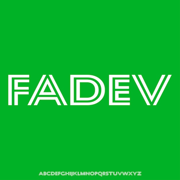 Vector fadev nowoczesny futurystyczny nowoczesny geometryczny czcionka