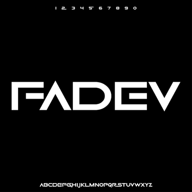Vector fadev nowoczesny futurystyczny nowoczesny geometryczny czcionka