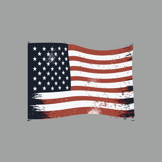 Plik wektorowy vector flat grunge american flag illustration