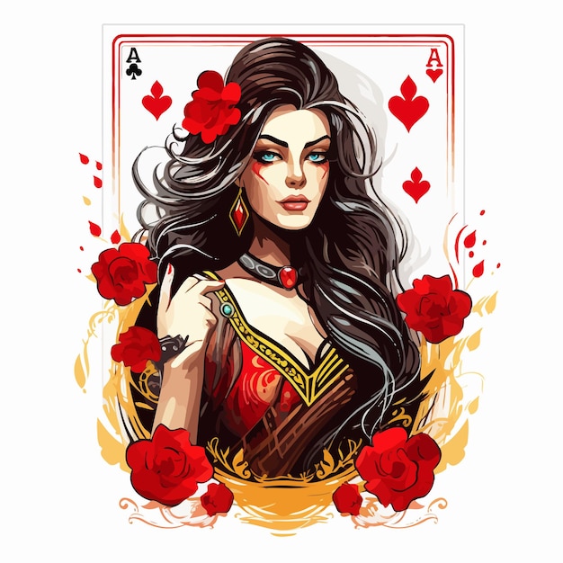 Plik wektorowy vector_illustration_of_a_beauti_queen_playing_card