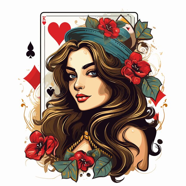 Plik wektorowy vector_illustration_of_a_beauti_queen_playing_card