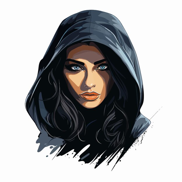 Plik wektorowy vector_illustration_of_mysterious_woman_girl