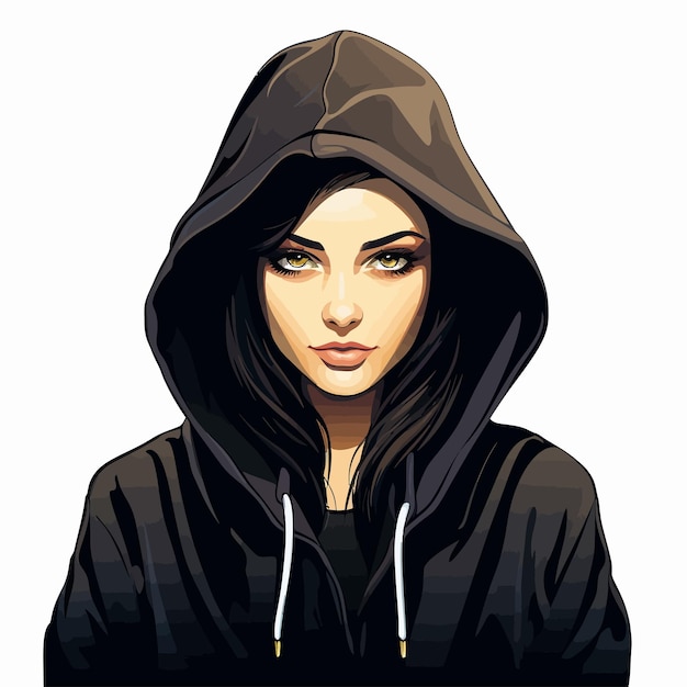 Plik wektorowy vector_illustration_of_mysterious_woman_girl