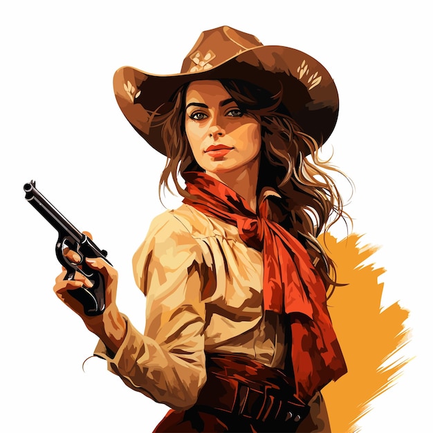 Plik wektorowy vector_illustration_of_western_girl_with_revolve