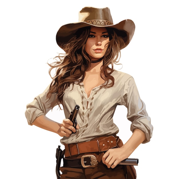 Plik wektorowy vector_illustration_of_western_girl_with_revolve