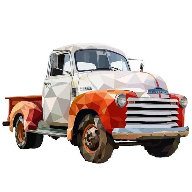 Plik wektorowy vector_low_poly_american_classic_truck