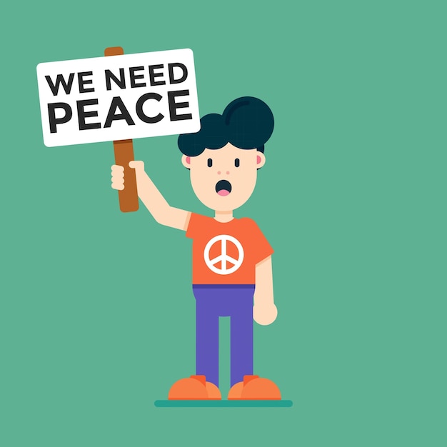 Vector of We Need Peace Idealny do pokojowych treści zapobiegających wojnie itp.